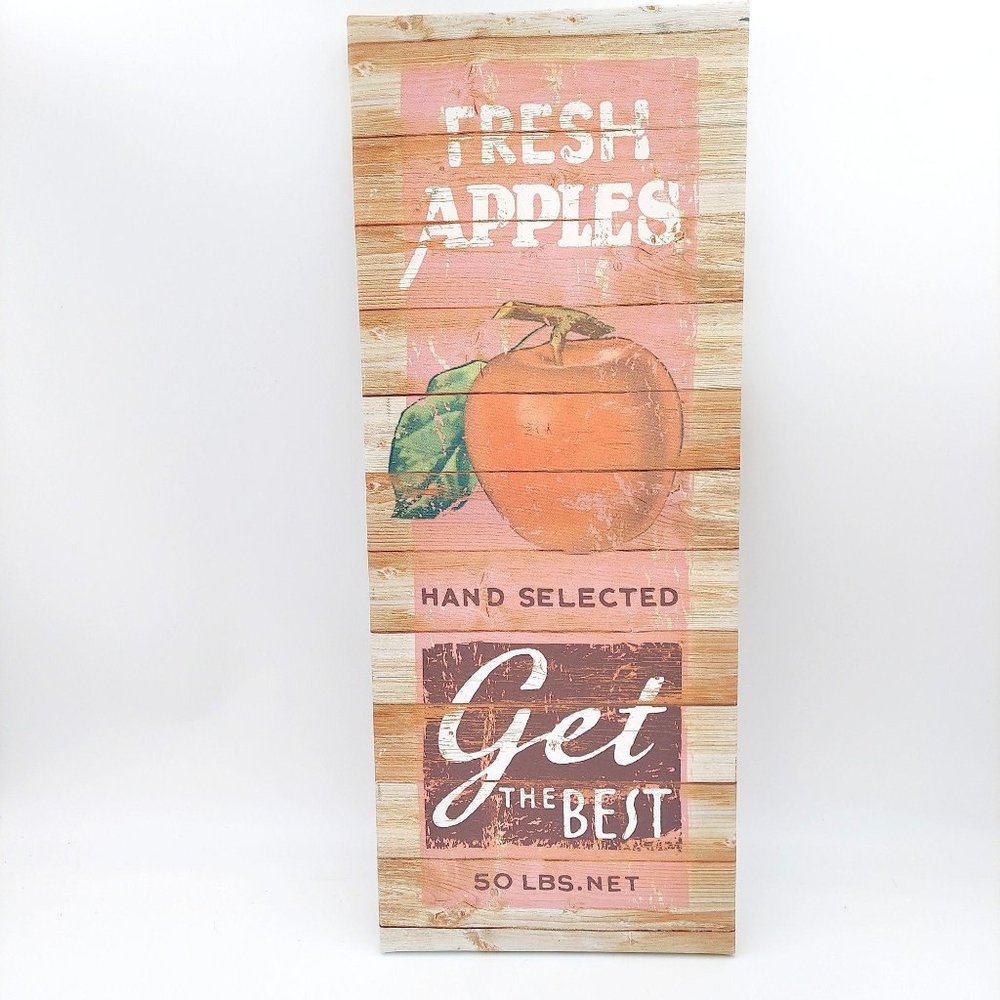 Fresh Apples Canvas Sign Kitchen Orchard Farm Barn